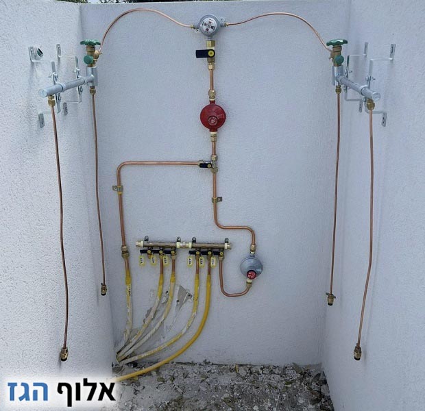 הקמת מערכת גז עם 4-6 נקודות גז